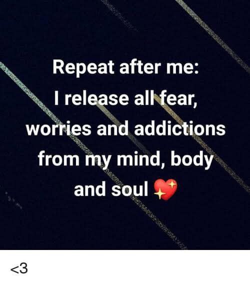 I release my fears